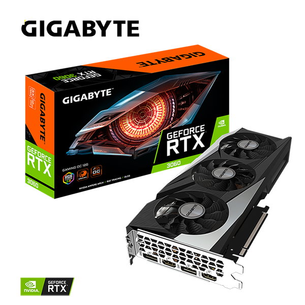 VGA GIGABYTE GeForce RTX 3060 GAMING OC 12G(rev.2.0) (GV-N3060GAMING OC-12GD)