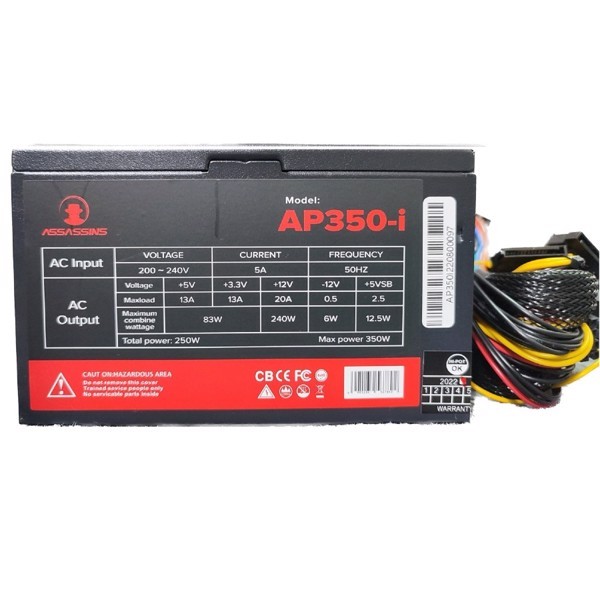 Nguồn CST Assassins AP350-I (350W) - Kéo được 1050 Ti