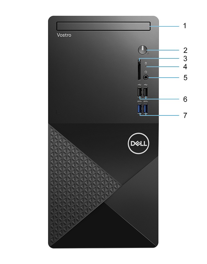 Máy tính để bàn đồng bộ Dell Vostro 3020 Tower (i3-13100 | 8GB | 256GB SSD | Wifi_BT| KB_M | OfficeHS21 _ Win 11 Home| 1Y WTY) _ 71010253