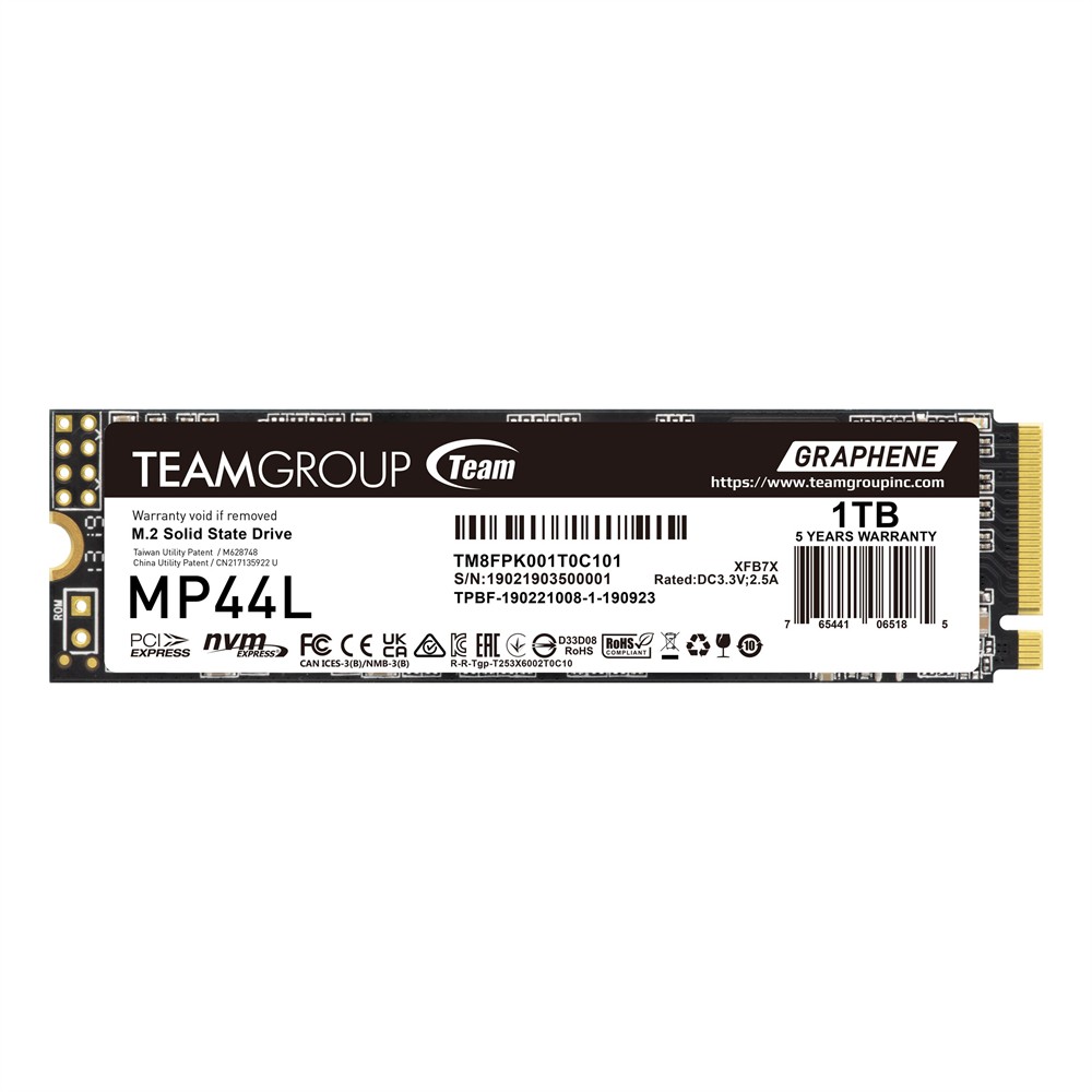 Ổ cứng SSD TEAMGROUP MP44L 1TB M.2 PCIe 4.0x4 (Đọc 5000MB/s - Ghi 4500MB/s)