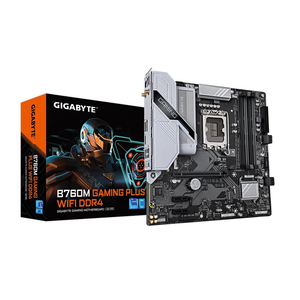 Mainboard Gigabyte B760M GAMING PLUS WIFI DDR4 ((Intel B760, LGA1700, WiFi , Bluetooth, M-ATX, 4 khe RAM)