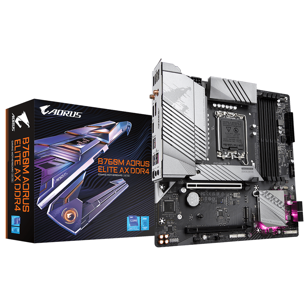 Mainboard Gigabyte B760M Aorus ELITE AX DDR4 (WiFi + Bluetooth)