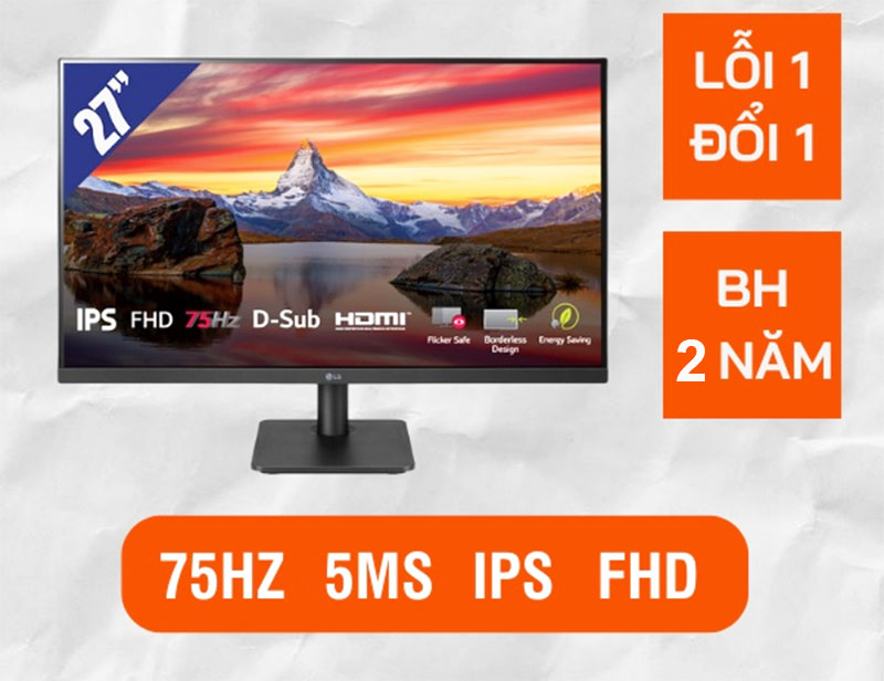 màn hình LG 27MP400-B 27 inch IPS FHD 75Hz không viền