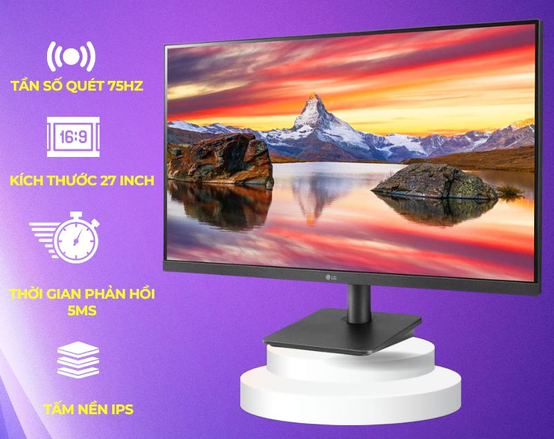 màn hình LG 27MP400-B 27 inch IPS FHD 75Hz không viền